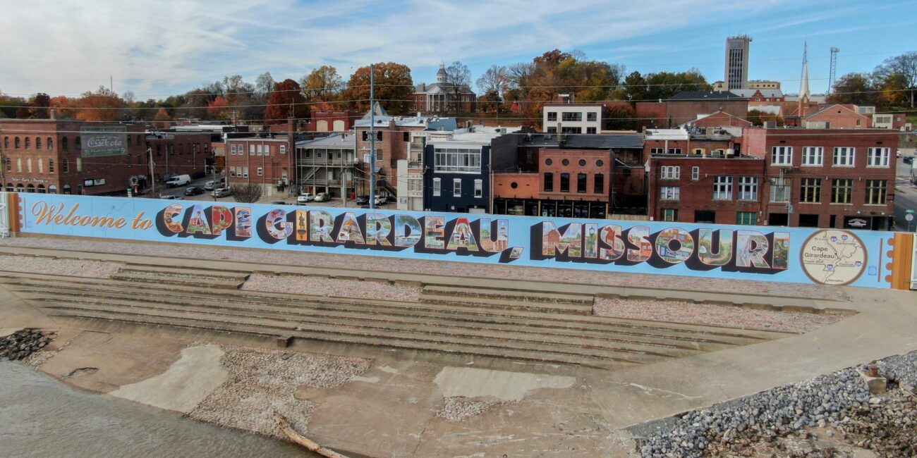 Welcome to Cape Girardeau, Missouri wall mural located in Southeast Missouri
