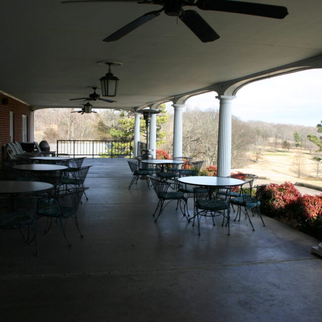 Patio of country club wedding venue located in Southeast Missouri